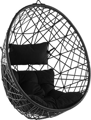 Изображение Beliani Fotel wiszcy rattanowy czarny ALATRI