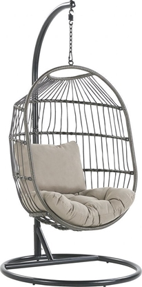 Изображение Beliani Fotel wiszcy ze stojakiem z technorattanu czarny ALBA!