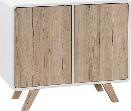 Изображение Beliani Komoda jasne drewno z biaym MILO