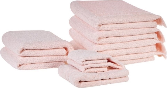 Picture of Beliani Komplet 9 rczników bawenianych frotte róowy ATIU