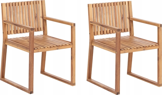 Picture of Beliani Krzeso ogrodowe Zestaw 2 Jasne drewno SASSARI II