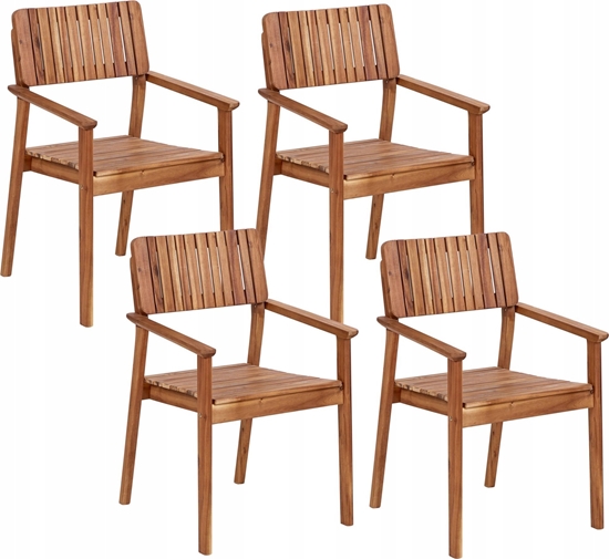 Picture of Beliani Krzeso ogrodowe Zestaw 4 Drewno Jasne drewno AGELLO