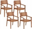 Attēls no Beliani Krzeso ogrodowe Zestaw 4 Drewno Jasne drewno AGELLO