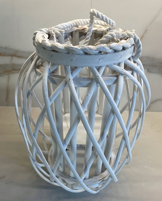 Picture of Beliani Lampion drewniany 40 cm biay MAURITIUS!