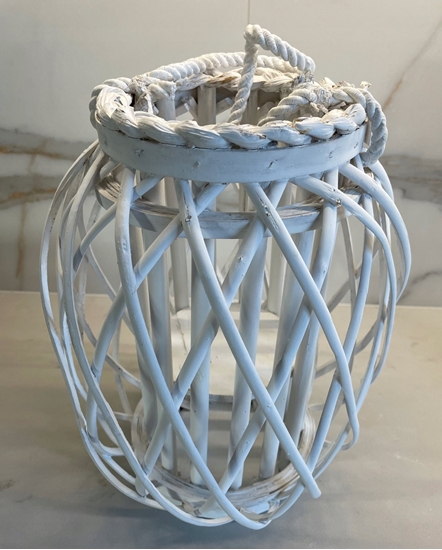 Picture of Beliani Lampion drewniany 40 cm biay MAURITIUS!