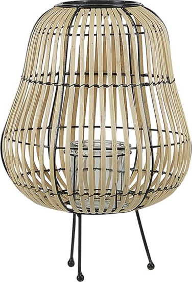 Picture of Beliani Lampion drewniany jasnobrzowy BERKNER