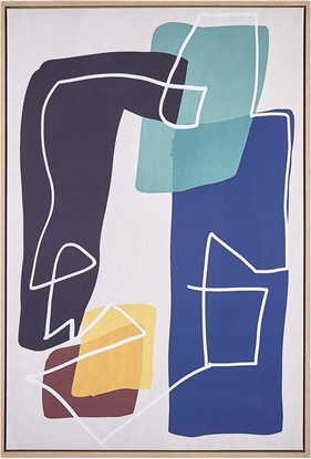 Picture of Beliani Obraz na pótnie w ramie abstrakcyjny 63 x 93 cm wielokolorowy FRISA