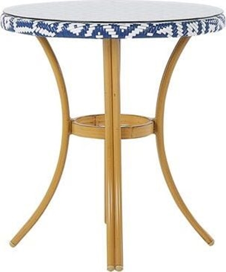 Picture of Beliani Okrgy stó ogrodowy wzór niebiesko-biay RIFREDDO