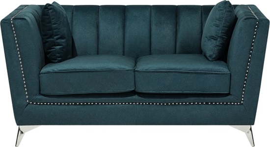 Изображение Beliani Sofa 2-osobowa welurowa lazurowa GAULA