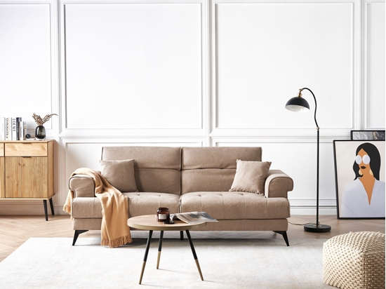 Picture of Beliani Sofa 3-osobowa jasnobrzowa SKIVE
