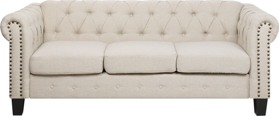 Изображение Beliani Sofa 3-osobowa proste nogi beowa CHESTERFIELD