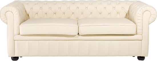 Picture of Beliani Sofa 3-osobowa skórzana kremowa CHESTERFIELD