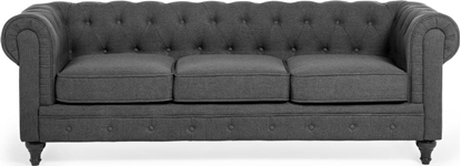 Изображение Beliani Sofa 3-osobowa szara CHESTERFIELD
