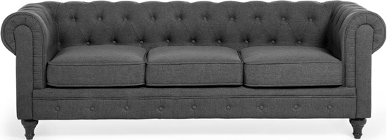 Изображение Beliani Sofa 3-osobowa szara CHESTERFIELD