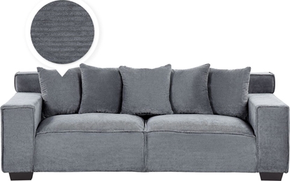 Изображение Beliani Sofa 3-osobowa sztruksowa ciemnoszara VISKAN