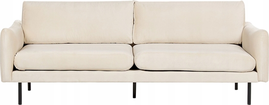 Изображение Beliani Sofa 3-osobowa welurowa jasnobeowa VINTERBRO
