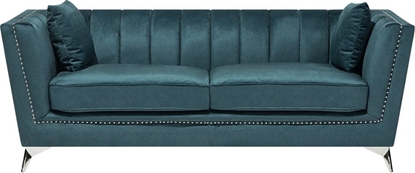 Изображение Beliani Sofa 3-osobowa welurowa lazurowa GAULA