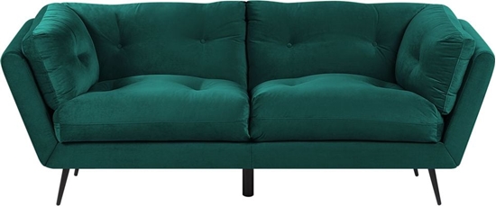 Изображение Beliani Sofa 3-osobowa welurowa zielona LENVIK