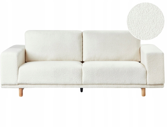 Изображение Beliani Sofa boucle 3-osobowa zamana biel NIVALA