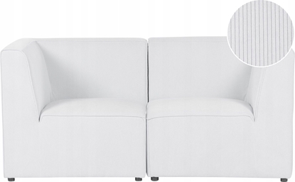 Изображение Beliani Sofa moduowa 2-osobowa sztruksowa zamana biel LEMVIG