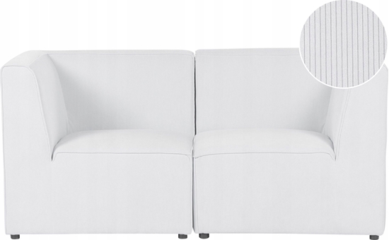 Изображение Beliani Sofa moduowa 2-osobowa sztruksowa zamana biel LEMVIG