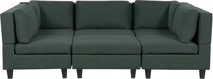 Изображение Beliani Sofa moduowa 5-osobowa z otoman ciemnozielona UNSTAD