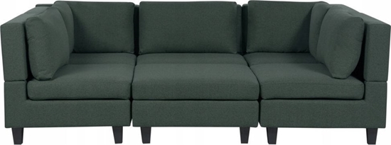 Изображение Beliani Sofa moduowa 5-osobowa z otoman ciemnozielona UNSTAD