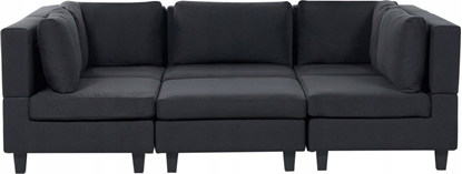 Изображение Beliani Sofa moduowa 5-osobowa z otoman czarna UNSTAD