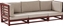 Изображение Beliani Sofa ogrodowa drewniana 3-osobowa mahoniowy brz TRANI