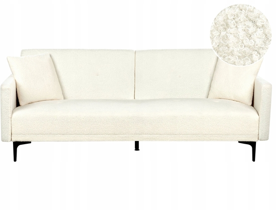 Изображение Beliani Sofa rozkadana boucle zamana biel LUCAN