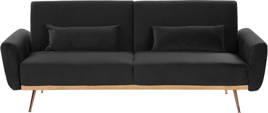 Picture of Beliani Sofa rozkadana welurowa czarna EINA