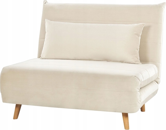 Изображение Beliani Sofa rozkadana welurowa kremowa SETTEN