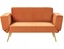 Изображение Beliani Sofa rozkadana welurowa pomaraczowa SAARELA