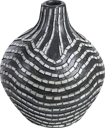 Изображение Beliani Wazon dekoracyjny z terakoty 35 cm czarno-biay KUALU