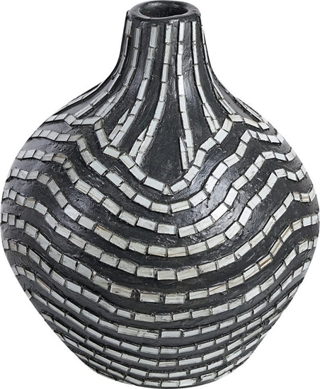 Изображение Beliani Wazon dekoracyjny z terakoty 35 cm czarno-biay KUALU