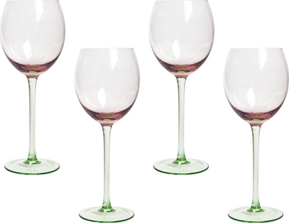 Изображение Beliani Zestaw 4 kieliszków do wina czerwonego 360 ml róowo-zielony DIOPSIDE