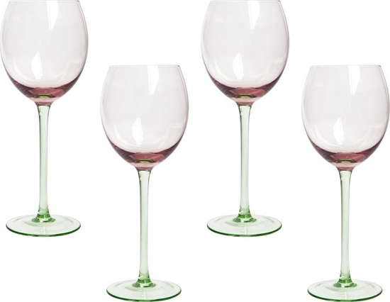 Изображение Beliani Zestaw 4 kieliszków do wina czerwonego 360 ml róowo-zielony DIOPSIDE
