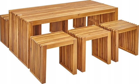 Picture of Beliani Zestaw jadalniany dla 6 osób Drewno Jasne drewno BELLANO