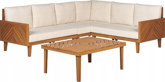 Picture of Beliani Zestaw ogrodowy drewniany 4-osobowy jasnobeowy BARATTI