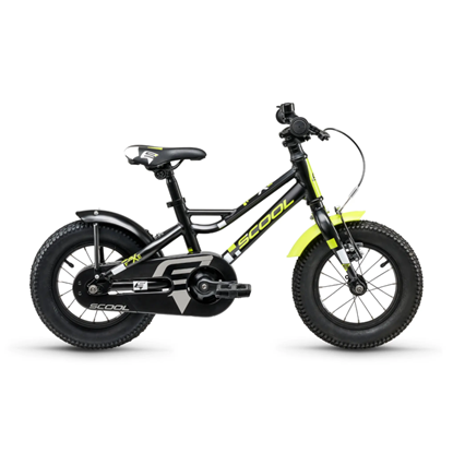 Attēls no Bērnu velosipēds S´COOL faXe, 12" melns-dzeltens