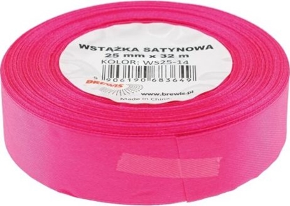 Attēls no BREWIS Wstka satynowa 25mm/32mm kolor 14 róowy fluo Brewis