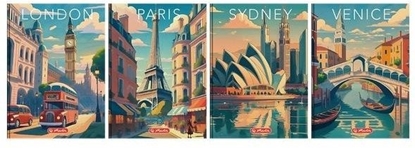 Picture of Brulion A6/96K kratka Retro City (5szt) EDUKAMP