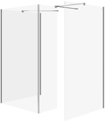 Изображение Cersanit (kabiny walk-in) SET B806: Kabina walk-in MILLE cianka staa chrom 90x90x90x30x200 (S601-193)