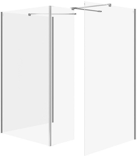 Изображение Cersanit (kabiny walk-in) SET B806: Kabina walk-in MILLE cianka staa chrom 90x90x90x30x200 (S601-193)