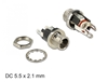 Изображение Delock Connector DC 5.5 x 2.1 x 9.5 mm female bulkhead soldering version