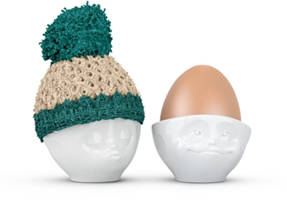 Picture of FIFTYEIGHT Eierbecher Mützchen elfenbein/smaragd