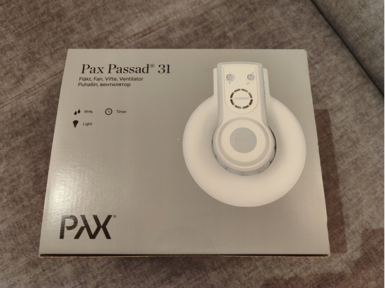 Picture of FRESH Ventilator Pax Passad 31 til væg med vindstop, fugtstyring, PIR-sensor og timer via PIR-sensor. Luftmgd. 95m³/h, mål Ø172x210/Ø100mm