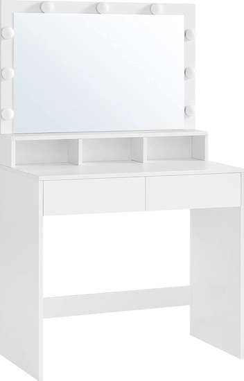 Picture of Glamour Toaletka z lustrem i arówkami LED 80 cm