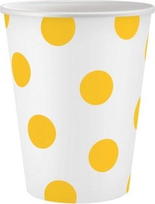 Attēls no GoDan Kubeczki papierowy Groszki óte 250ml 6szt.