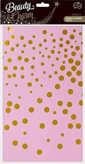 Picture of GoDan Obrus foliowy B&C zote groszki ró 137x183cm